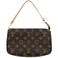 ルイヴィトン ハンドバッグ レディース ポシェットアクセソワール  アクセサリーポーチ ミニバッグ LOUIS VUITTON M51980 モノグラムキャンバス ブラウン 茶 ゴールド金具 美品【中古品】