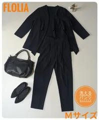 【洗える】フロリア　パンツセットアップ　オケージョン　セレモニー　ネイビー　Ｍサイズ