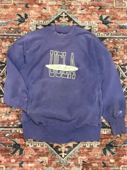 【 90’s USA製 / Champion REVERSE WEAVE 】チャンピオン　リバースウィーブ　UCLA　茄子紺　パープル　ラグランスリーブ　ポケット付き