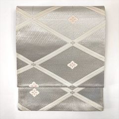 名古屋帯 正絹 西陣織 白 手刺繍 中古 花菱 so643 - メルカリ