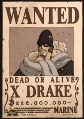 【中古】キャラカード X・ドレーク 手配書ブロマイド 「ワンピース」 麦わらストアポイントカード特典