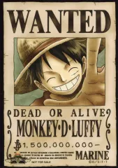 【中古】キャラカード モンキー・D・ルフィ(15億) 手配書ブロマイド 「ワンピース」 麦わらストアポイントカード特典