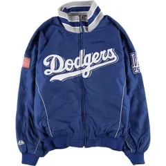 古着 90~00年代 マジェスティック Majestic MLB LOS ANGELES DODGERS ロサンゼルスドジャース 星条旗柄 ナイロンジャケット/eaa607257