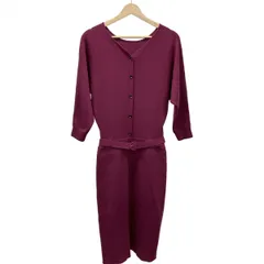 Mystrada(マイストラーダ) ワンピース サイズ36 S レディース美品  - マゼンダ 開襟/長袖/ロング/ニット