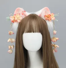 猫耳カチューシャ タッセル付き もこもこ ロリータ  可愛い コスプレ 撮影用 ヘアアクセ ヘッドドレス