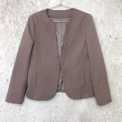 WHITE JOOLA ホワイトジョーラ ノーカラージャケット ココアブラウン Mサイズ 〇◇のサムネイル