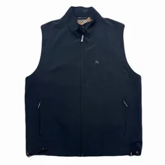 バーバリー ゴルフ ベスト メンズ Lサイズ ブラック ナイロン シンプル カジュアル 普段着