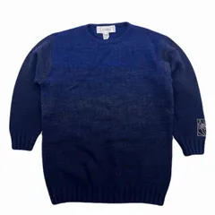 カステルバジャック ニットセーター メンズ Mサイズ ダークネイビー ウール シンプル