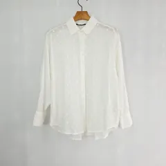 ZARA ザラ 白 ドット シースルー ブラウス レディース