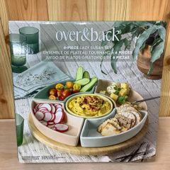 オーバーアンドバック オードブルプレート 5皿 竹製回転台付 ※374