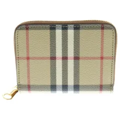BURBERRY (バーバリー) ノヴァチェック コインケース 財布 ゴールド金具 ベージュ レザー 8094439