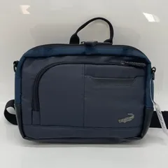 BN7432□CROCODAILE クロコダイル ウエストポーチ ボディバッグ ネイビー 2層式 ポケット多め 軽量