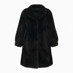 57a14 デミバフミンク 丈110cm 超ロングコート サイズ11 ブラウン 本