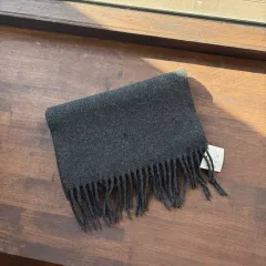 15807 - ポロ ラルフローレン チャコール ウール マフラー (ラムズウール 100%)