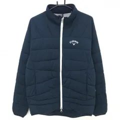 キャロウェイ 中綿ジャケット ネイビー×白 ロゴプリント メンズ LL ゴルフウェア Callaway