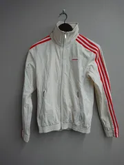 N1002 PAKAIAN adidas アディダス トラックジャケット ブルゾン ジャージ 3ストライプ XS ホワイト/レッド メンズ ナイロン ストレッチ