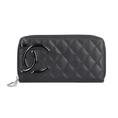 シャネル カンボン 長財布 レザー レディース  CHANEL  中古 シャネル