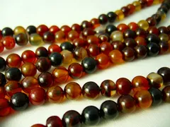 ビーズクラブ アゲート 瑪瑙 ブラウン ラウンド 6mm 天然石 連売り パワーストーン ブレスレット