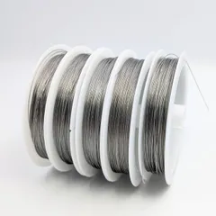 ナイロンコートワイヤー グレー 40m φ0.5mm 1巻 灰色 ビーズ細工用ワイヤー コード ブレスレット ネックレス 手芸用品 ハンドメイド 素材 アクセサリパーツ ハンドクラフト ビーズクラブ