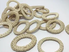 ビーズクラブ ラタン オーバル 3個 43mm 籐 ハンドメイドパーツ 夏 チャーム キーホルダー ネックレス ピアス