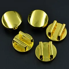 ビーズクラブ 帯留め 丸 金 ゴールド 15mm 5個 帯留め金具 帯締め 帯飾り 着物 和装 パーツ ハンドメイド 三分紐 帯飾り 浴衣 おびどめ 台座パーツ 金具