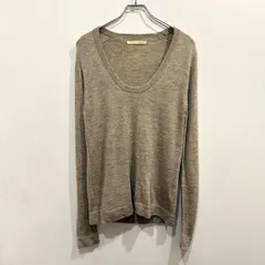 evam eva キャメル100% ニットプルオーバー Uネック グレージュ 近藤ニット 日本製【送料込み】のサムネイル