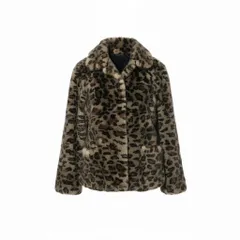 81a24 《希少》 CARVEN PARIS カルヴェン 染めミンク ミンクコート ハーフコート ジャケット FREE レオパード模様 ミンクファーt18rのサムネイル