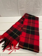 I【ヴィンテージ】TWEEDMILL ツイードミル マフラー ウール レッド チェック柄 レディース ブランド ファッション