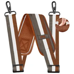 新品 [ZINZ] 200cm ショルダーベルト 極厚の固定クッションパッド ショルダーストラップ 交換用 肩掛け ひも/PC バッグ・カメラケース・ビジネスバッグ・スポーツバッグ・ショルダーバッグ などストライプ-BrWGy