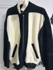 バイカラーファー フリース ジップアップ ジャケット