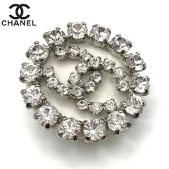 CHANEL シャネル ブローチ 00A 2000年 ココマーク ラインストーン シルバー