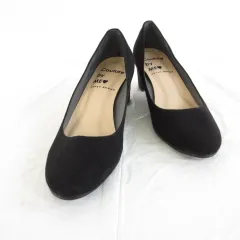 ジェリービーンズ JELLY BEANS パンプス ラウンドトゥ フェイクスエード ヒール5cm 黒 23 *T744