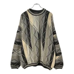 90年代 カナダ製 TUNDRA ツンドラ 3Dニットセーター 総柄 マルチカラー(メンズ XL)中古 古着 X1548