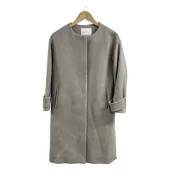ユナイテッドアローズ グリーンレーベル コート サイズ34 S レディース - ライトグレー 七分袖/ノーカラー/フックコート/秋/冬