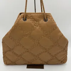 Bottega Veneta ボッテガヴェネタ トートバッグ ショルダーバッグ イントレチャート レザー ベージュ ブラウン キャメル レディース 巾着195420