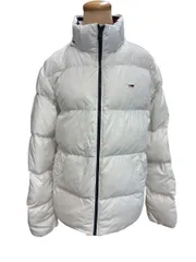 12824-014★トミージーンズ/TOMMY JEANS/ダウンコート/白/フェザー40%/メンズ/Mサイズ ★