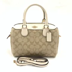 〇〇COACH コーチ シグネチャー 2WAY ハンドバッグ ショルダーバッグ ミニボストンバッグ F32203 ベージュ