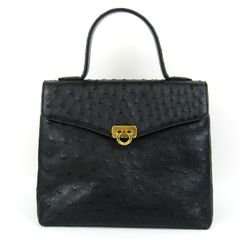 美品】M&K TOKYO オーストリッチ 2way ハンドバッグ 黒 肩掛け - メルカリ