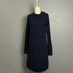 POLO RALPH LAUREN Fisherman Cable Knit Dress ポロラルフローレン フィッシャーマン ケーブル ニット セーター ワンピース 厚手 メリノウール 無地 ネイビー 紺 レディース