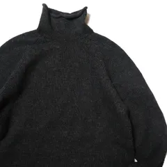90's Jクルー J.CREW ロールネック ウール ニットセーター 墨黒 (M) チャコール ハイネック 無地 90年代 旧タグ オールド 巨人タグ  アメリカ古着 USED ビンテージ ヴィンテージ