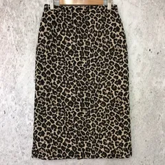 INDIVI インディヴィ レオパード  ジャカード ストレート スカート アイボリー 36サイズ 〇◇