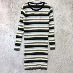 POLO RALPH LAUREN ポロラルフローレン ボーダー ニット ロング ワンピース ホワイト系 XLサイズ 〇◇