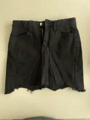 ブラック デニム ミニ キュロット