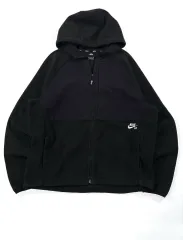 ナイキ SB ブラック フリース フード ジップアップ