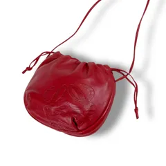 ロエベ　LOEWE 巾着型　アナグラムロゴ　ミニショルダーバッグ　ナッパレザー　レッド　赤