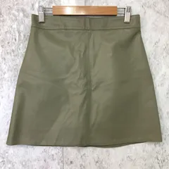 TITTY&CO. ティティーアンドコー レザー 台形 ミニスカート グリーン Mサイズ 〇◇