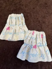 ハンドメイド　アームカバー　ハート　英字　1組　綿麻