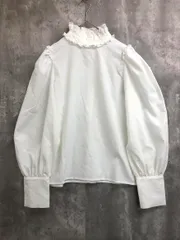MIRO AMURETTE ミロアミュレット フリルネック 長袖 ブラウス シャツ sizeF/白 ■◇ レディース