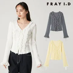 【即納】 フレイアイディー FRAY I.D トップス 26春夏 フリルレースコンビニットカーデ 長袖 ミドル丈 カーディガン fwnt261036