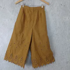 レディース ボトムス ワイドパンツ リラックスパンツ  裏地あり イエロー □〇